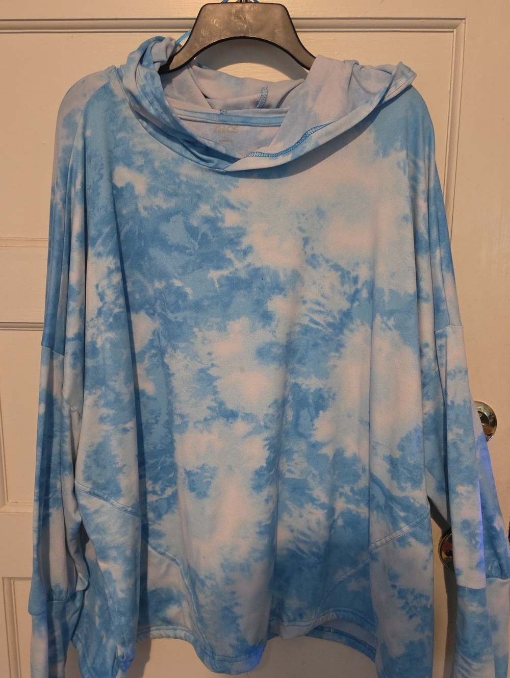 ZELOS Light Blue & White Tie-Dye Hoodie 4x (26/28)